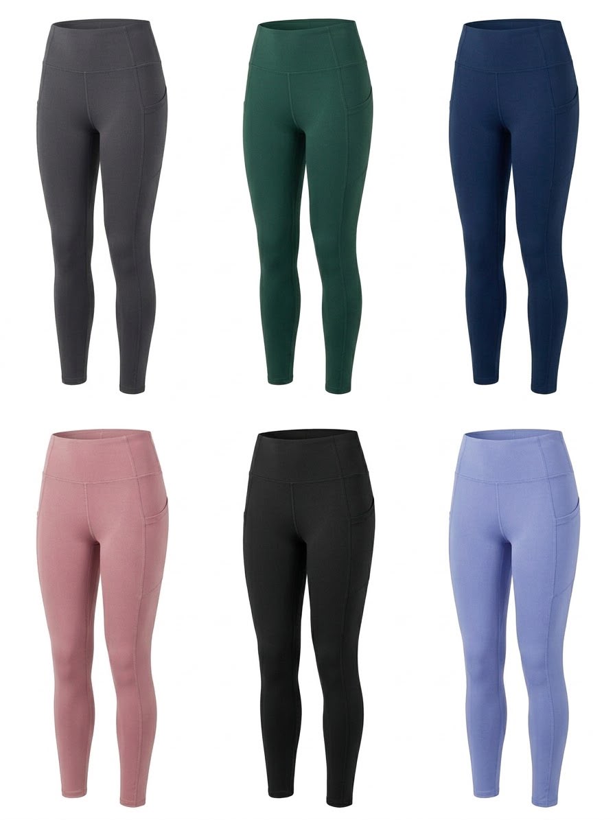 Women High-Waisted Gym Tights with Side Pockets