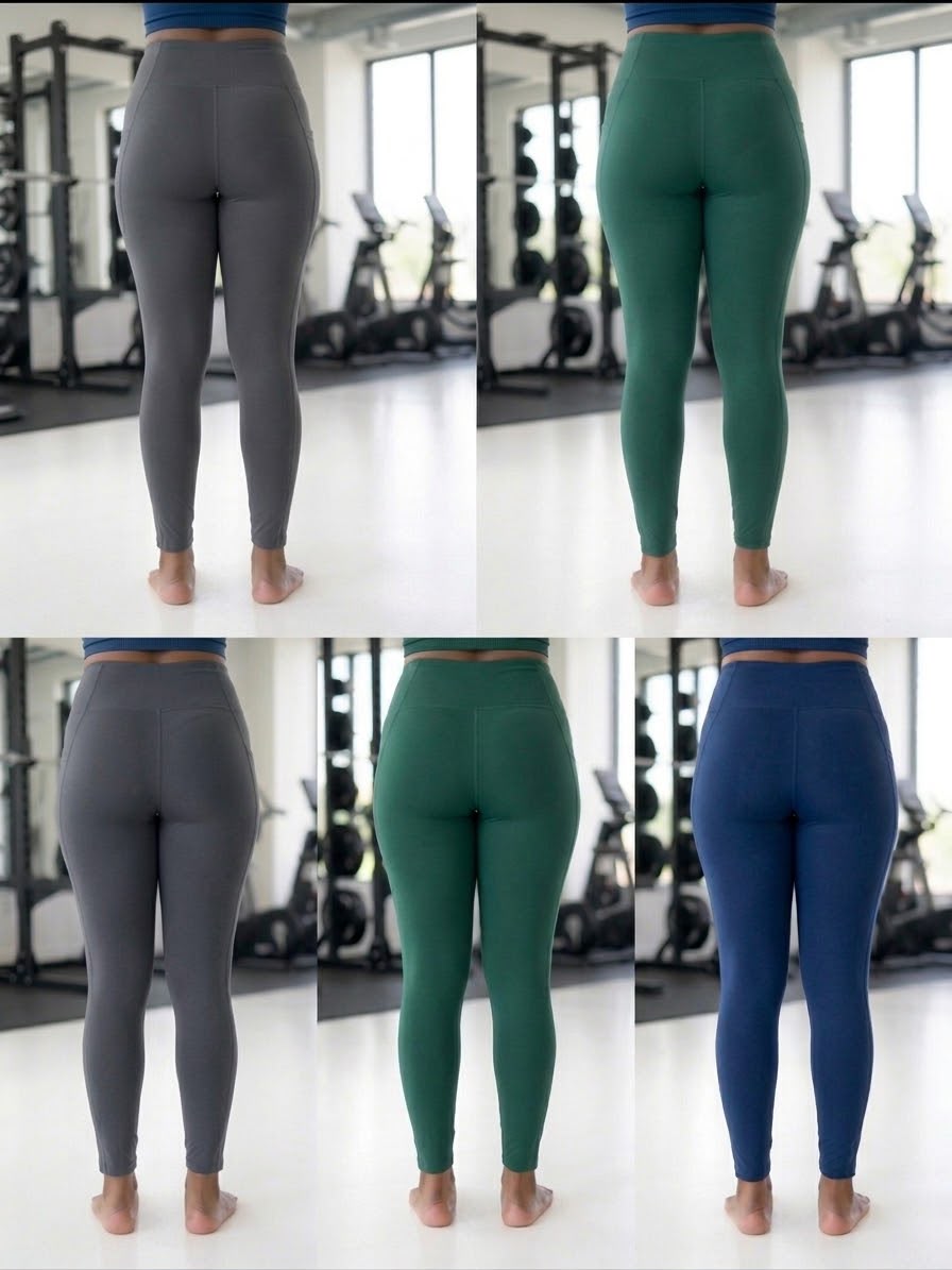 Women High-Waisted Gym Tights with Side Pockets